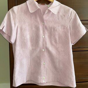 Women's Tommy Bahama Silk-blend Cropped Blouse in Lilac  (Size S)